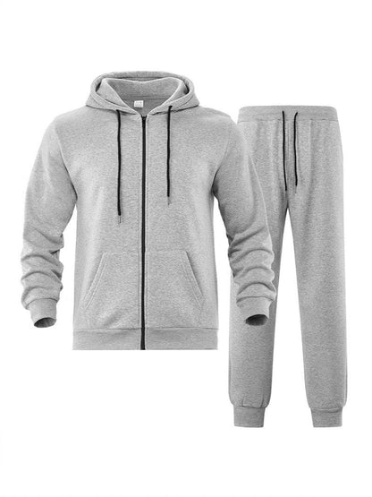 Herren Fleece Jogginganzug Kapuze Sportlich Bequem