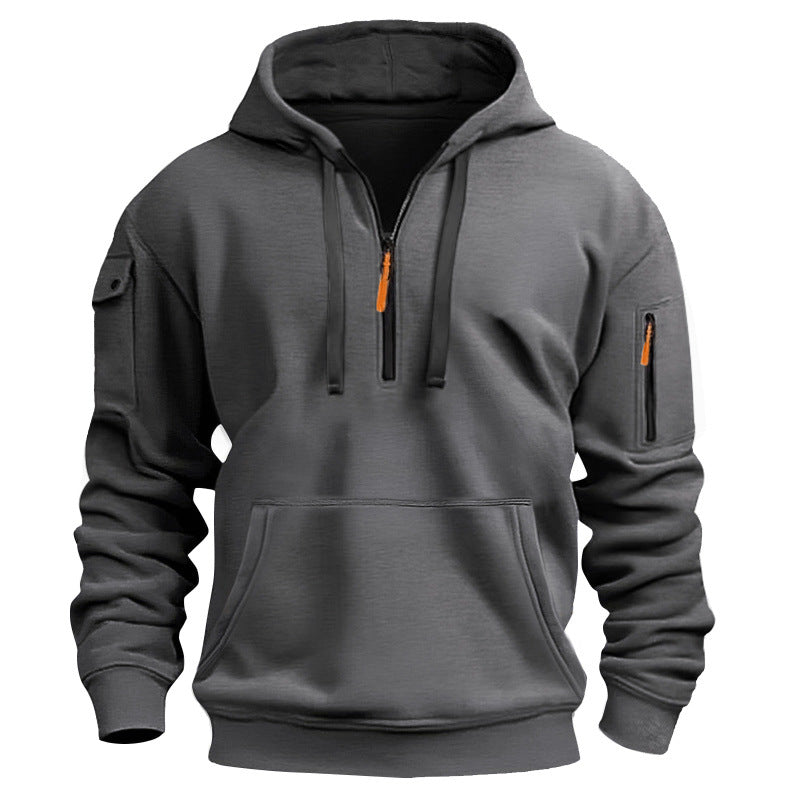 Herren Kapuzenpullover Mit Reißverschluss und Taschen Sportlich
