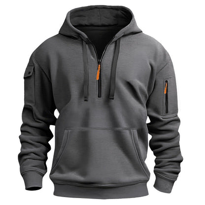 Herren Kapuzenpullover Mit Reißverschluss und Taschen Sportlich