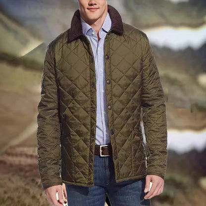 Herren Steppjacke Gefüttert Warm Mit Kragen Und Taschen - BerlinGlamour