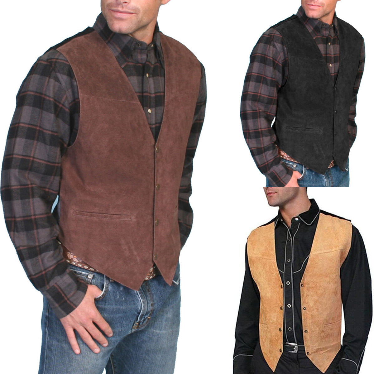 Lederweste Herren Wildleder Schwarz Elegent - BerlinGlamour