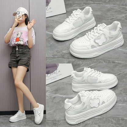 Damen Sneaker mit Blumenapplikationen und weicher Sohle