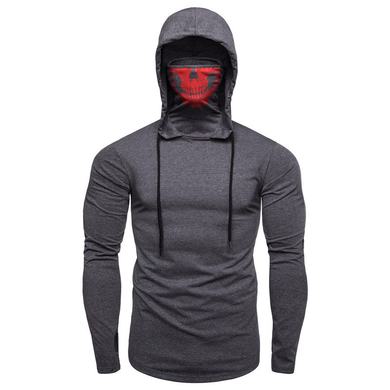 Herren Kapuzenpullover Totenkopf Design Schwarz Modern