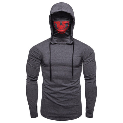 Herren Kapuzenpullover Totenkopf Design Schwarz Modern