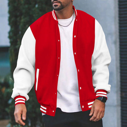 Herren Varsity-Jacke Farbblock mit Taschen Sportlich