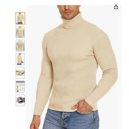 Herren Pullover Stehkragen Ribbelstrick Modern