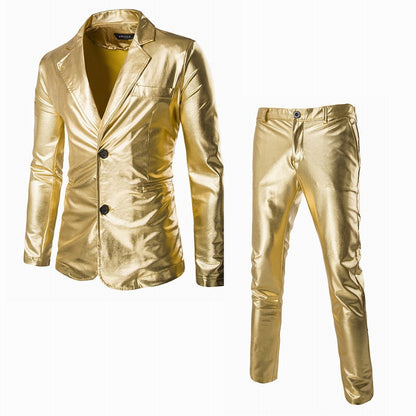 Eleganter Herren Blazer Satin Schwarz Modern - BerlinGlamour