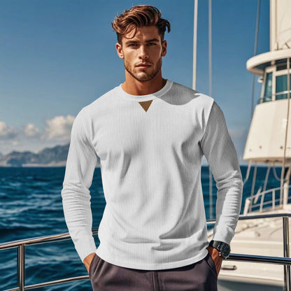 Herren Sportshirt Langarm mit Strukturdesign Modern - BerlinGlamour