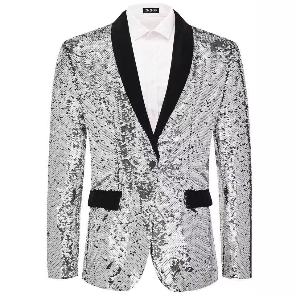 Glamouröser Pailletten Blazer Herren Modern Elegant - BerlinGlamour