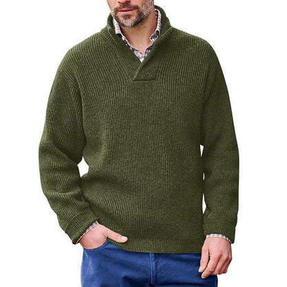 Herren Strickpullover Modern Stehkragen Rippstruktur