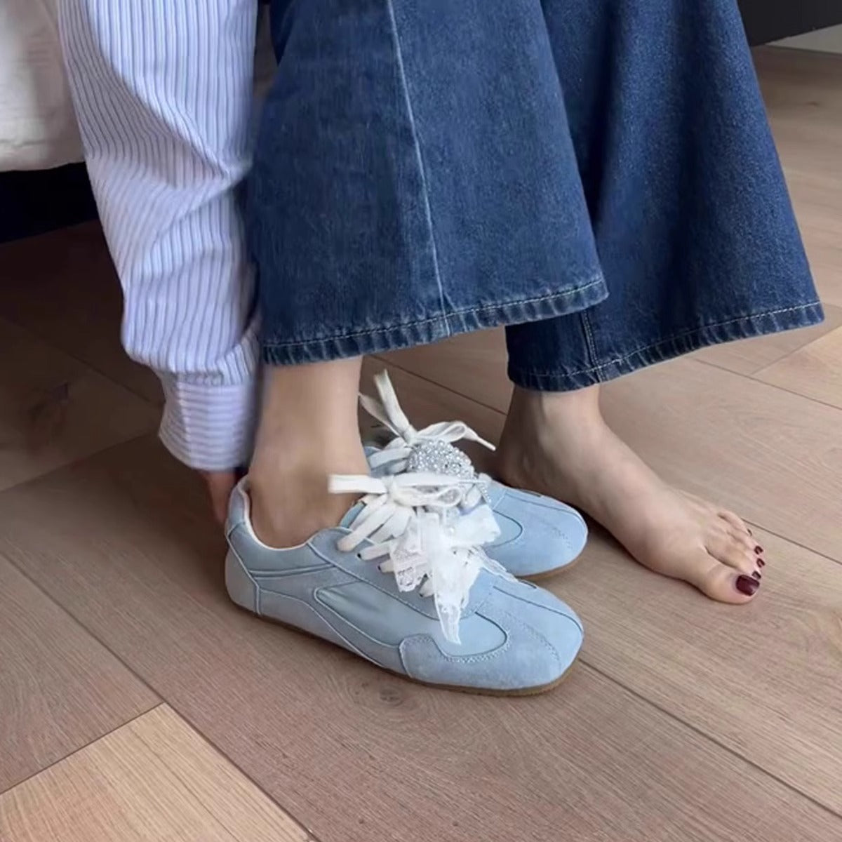 Damen Sneaker Modisch mit Verzierungen Bequem