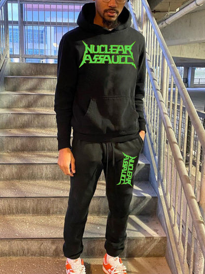 Herren Sportset Kapuzenpullover Jogginghose mit Logo Druck