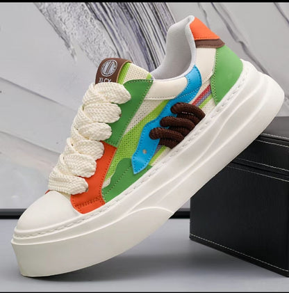 Damen Sneaker Plattform Schuhe Bequem Grafik Design