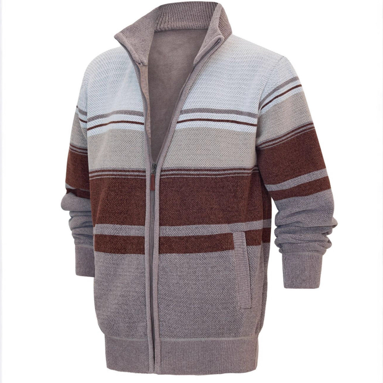 Herren Strickjacke Modern Sportlich Reißverschluss - BerlinGlamour