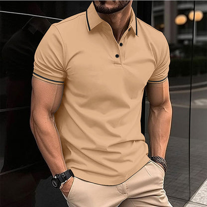 Herren Polohemd Sportlich Modern Kontrastkragen