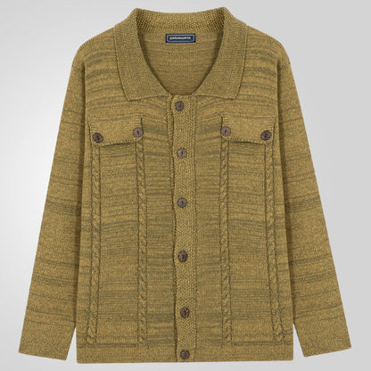 Herren Strickjacke Zopfmuster mit Taschen Modern - BerlinGlamour