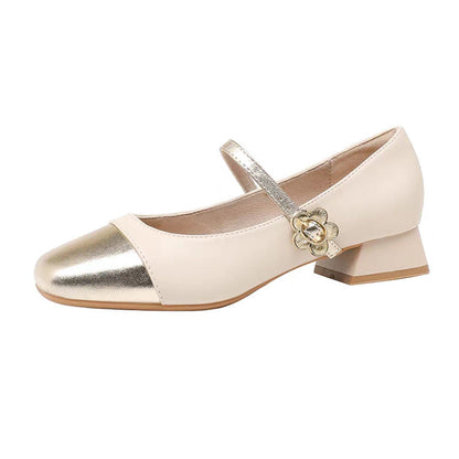 Elegante Damen Ballerinas mit Riemen Glänzend Damen Schuhe