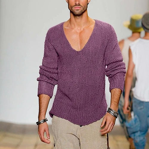 Grob gestrickter Herren Pullover Großstadt Chic