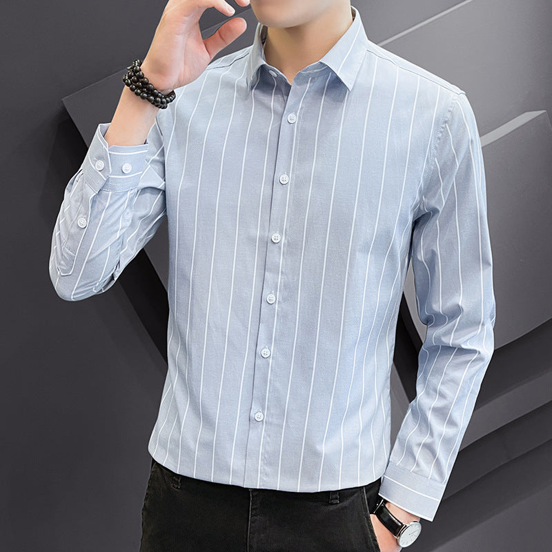 Herren Langarmhemd Streifen Modisch Elegant