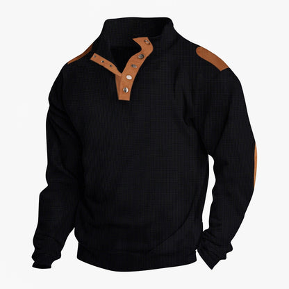 Herren Pullover Strukturiert Knopfleiste Modern Berlin