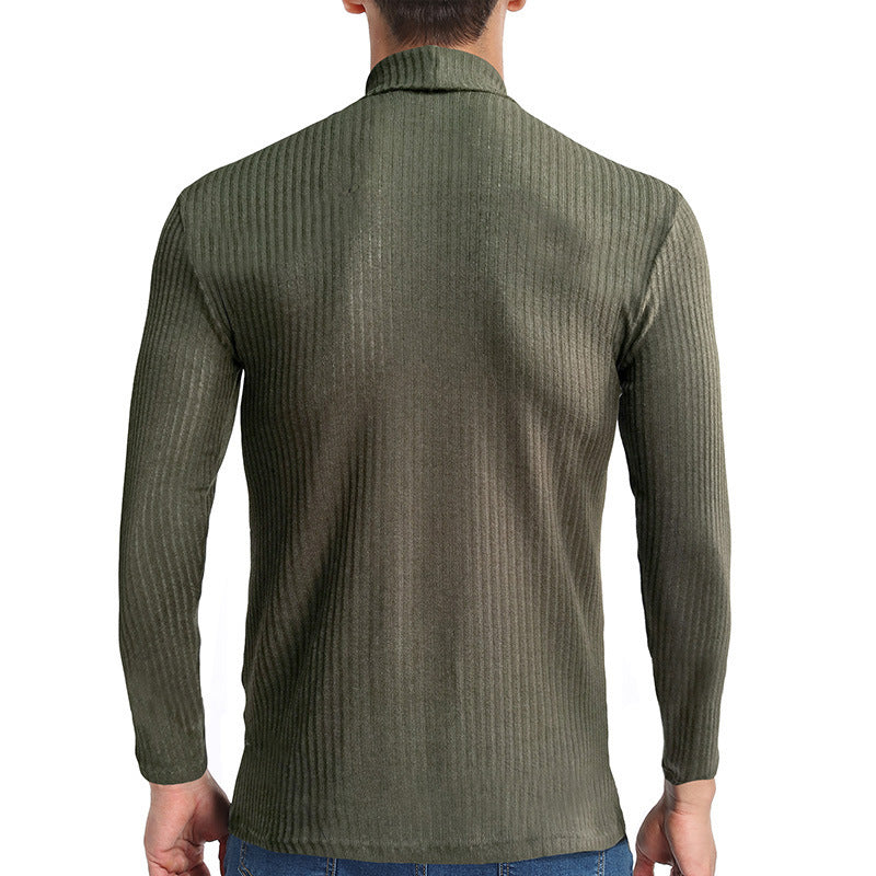 Herren Rollkragenpullover Strick Fein Strukturiert Elegent