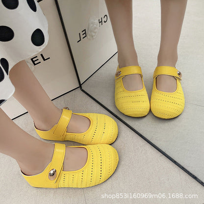 Damen Ballerinas Bequem Verstellbar Mit Riemen