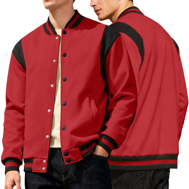 Herren Collegejacke Lässig Mit Druckknöpfen Elastisch - BerlinGlamour