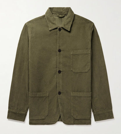 Herren Cordjacke Lässig mit Taschen Braun Modern