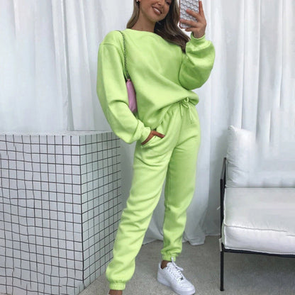 Damen Jogginganzug Baumwoll Sweatset Locker Fit