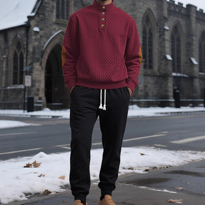 Herren Strickanzug Modern mit Kragen Warm