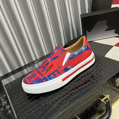 Damen Sneaker Slip-On Modisch mit Druckmotiven