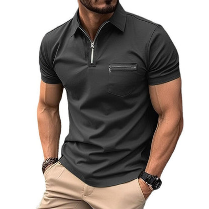 Herren T-Shirt Kurzarm Sportlich mit Brusttasche