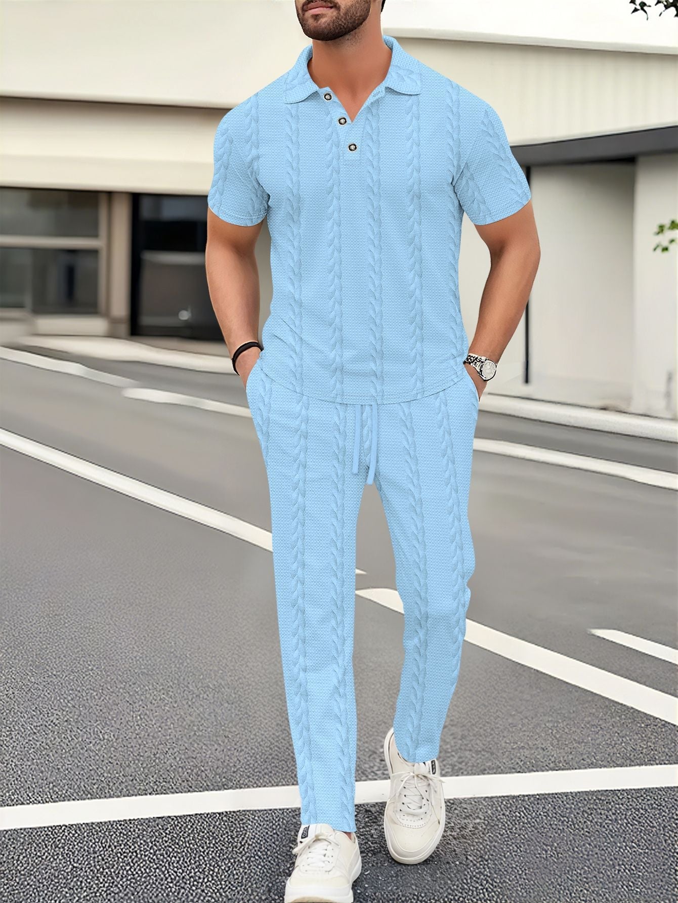 Herren Freizeitanzug Bequem Jogginghose Sportlich Modern
