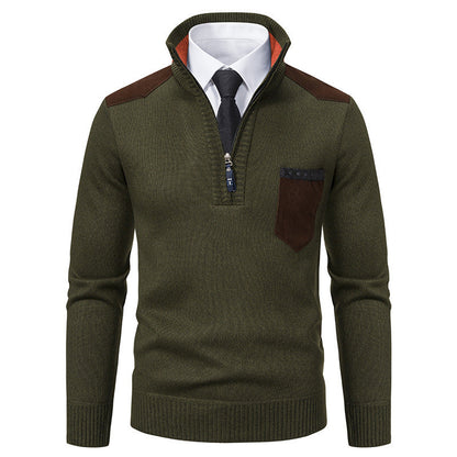 Eleganter Pullover mit halbhohem Kragen und feinen Kontrastdetails BerlinGlamour.