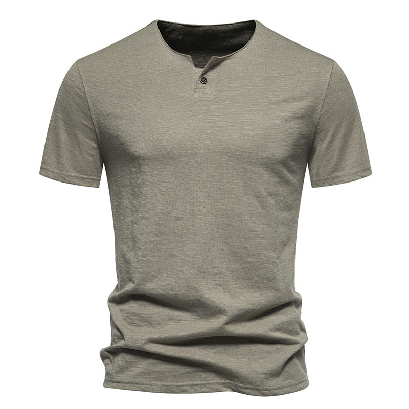 Herren Kurzarm-Shirt Moderner Stehkragen Baumwolle Berlin