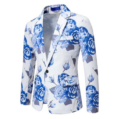Herren Blazer Elegant Floralmuster Slimfit Modern - BerlinGlamour