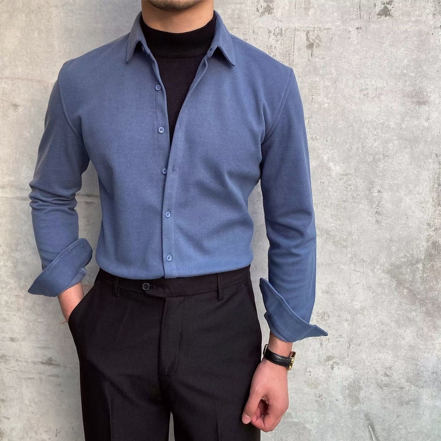 Elegantes Langarmhemd Herren Slim Fit Berlin Stil - BerlinGlamour