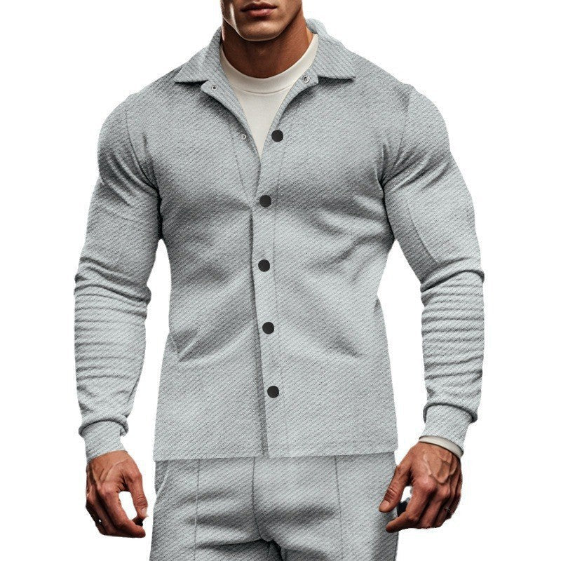 Herren Fitness Hemd Langarm mit Brusttasche Sportlich