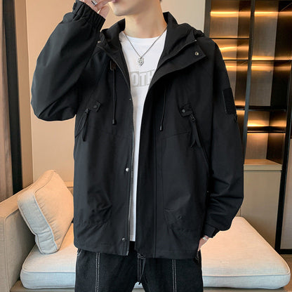 Herren Outdoor-Jacke Lässig mit Kapuze und Taschen