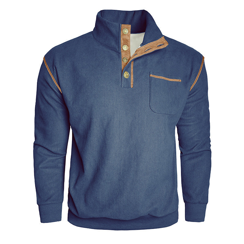 Herren Pulloverjacke Modern mit Kragen und Brusttasche