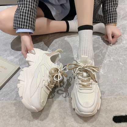 Damen Sneaker Sportlich Chunky Bequem Flexibel