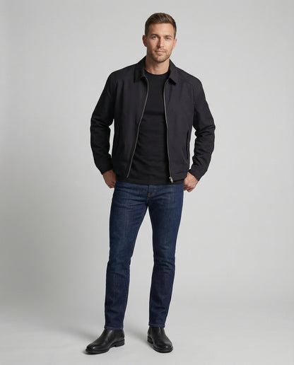 Herren Steppjacke Grau Kurz British Style Polsterung