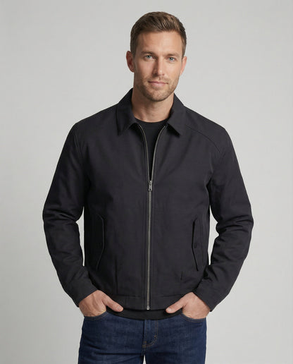 Herren Steppjacke Grau Kurz British Style Polsterung - BerlinGlamour
