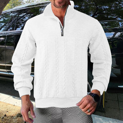 Herren Pullover Strukturiert Zip Modern Style