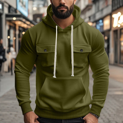 Herren Kapuzenpullover Modern mit Taschen und Elastik - BerlinGlamour