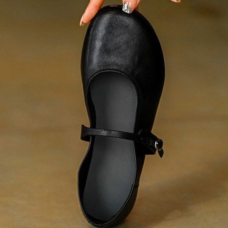 Damen Ballerina Bequem Riemen Schuhe Komfort