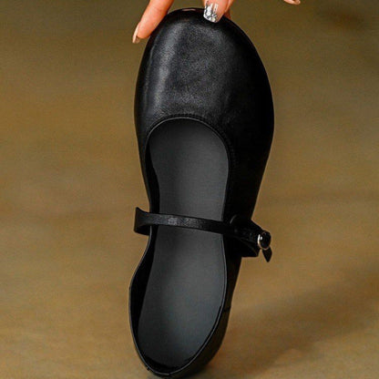 Damen Ballerina Bequem Riemen Schuhe Komfort