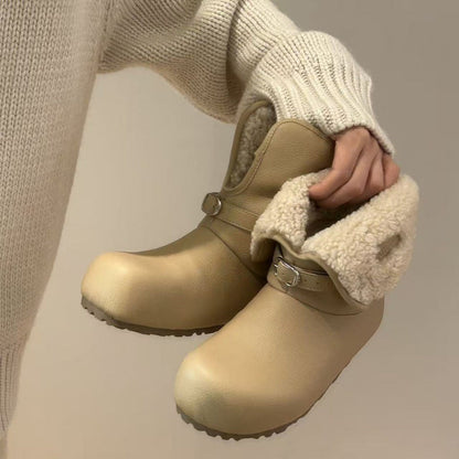 Damen Hausschuh-Stiefel Warm Flauschig mit Weichem Innenfutter