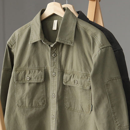 Herren Hemdjacke Modern mit Brusttaschen Praktisch - BerlinGlamour