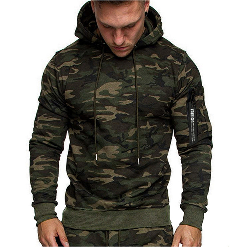 Herren Hoodie Sportlich Reißverschluss Kapuze